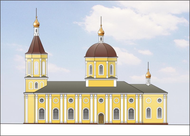 Храм по проекту реконструкции (один из вариантов цветового решения)